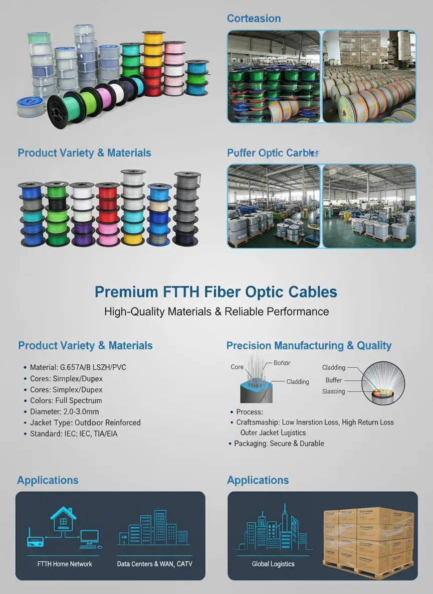 Fabricante de cable de fibra óptica multimodo 50/125 um