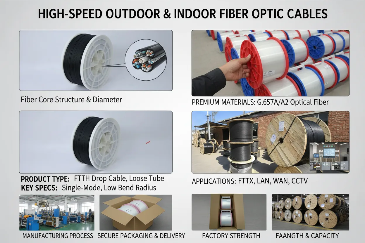 Atacado de cabo de fibra flexível para interior
