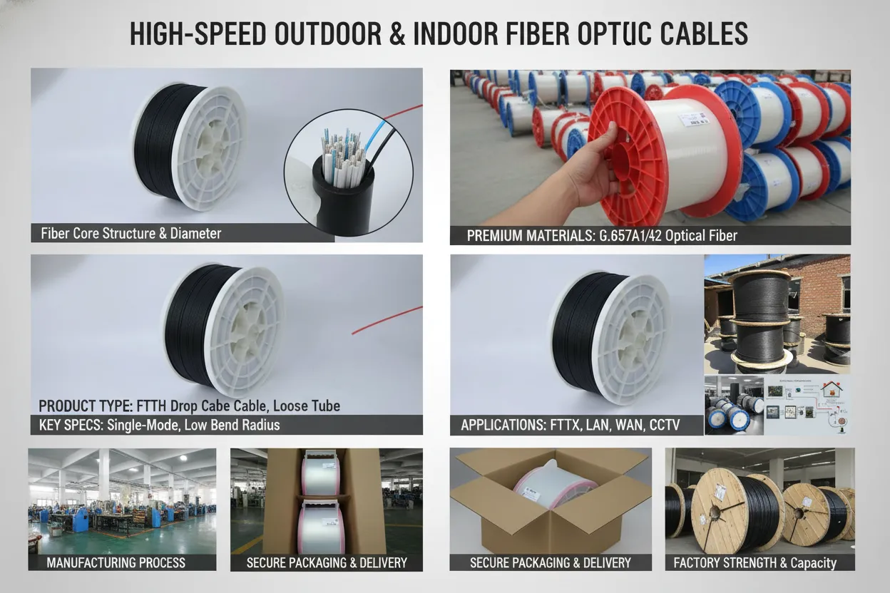 Fabricante de cabo de fibra flexível para interior