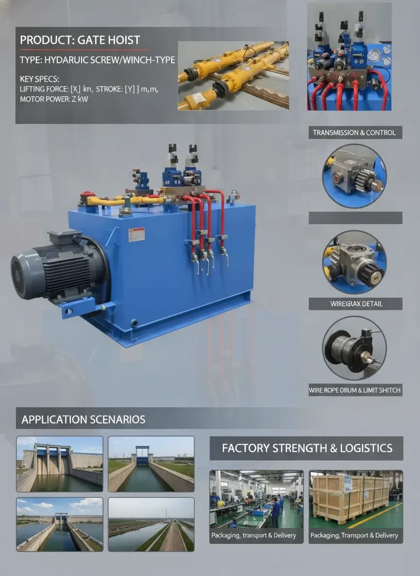 hydraulic gate hoist system