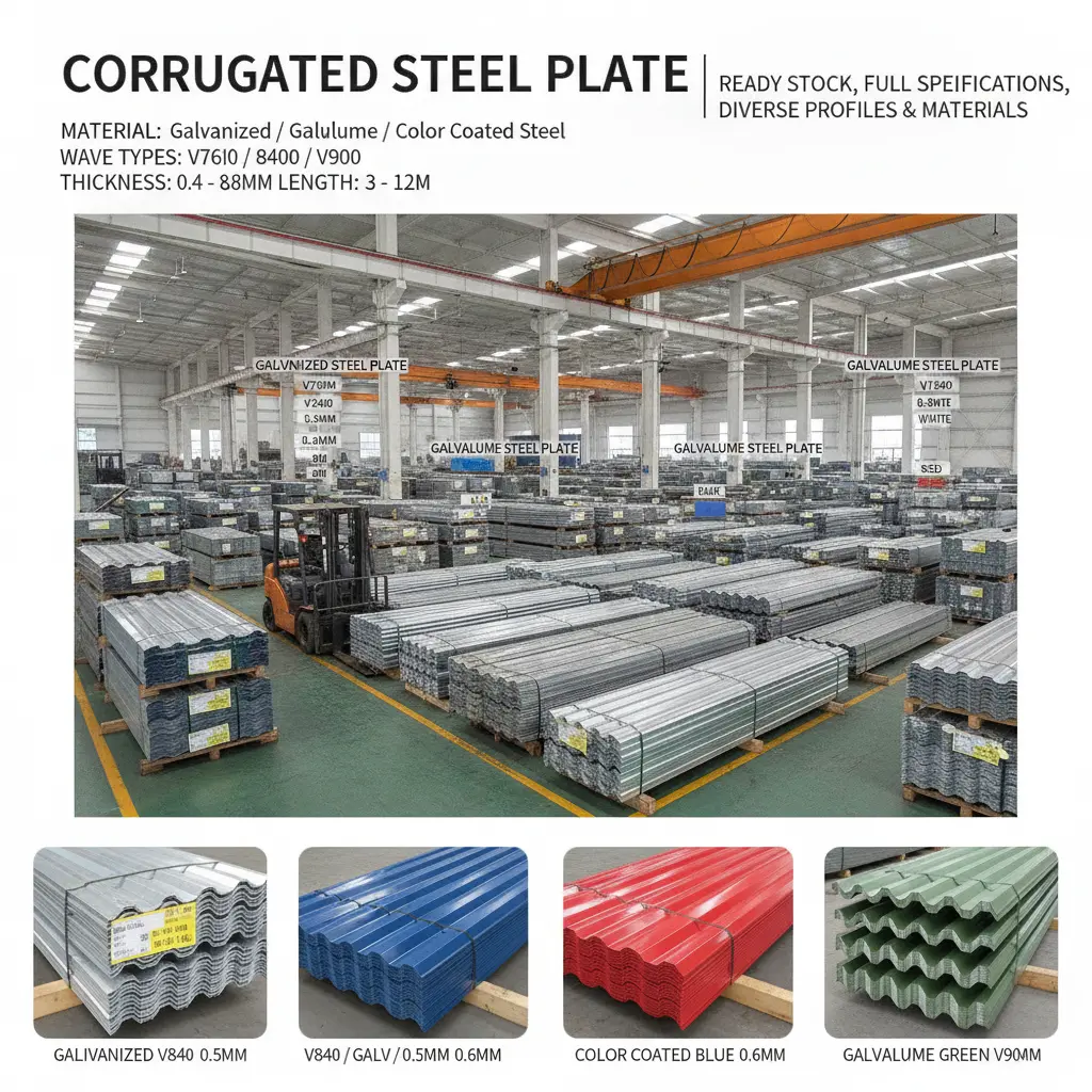 Color Coated Corrugated Roofing Sheet Factory