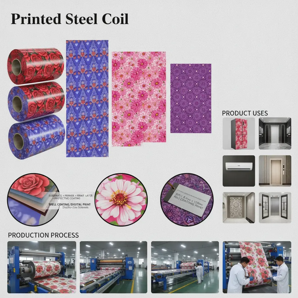 flower printed steel coil